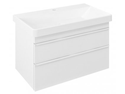 SITIA umývadlová skrinka 75,6x50x44,2cm, 2x zásuvka, biela matná