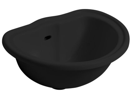 RETRO keramické umývadlo 50x41cm, zápustné, čierna mat