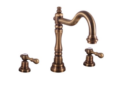 Vodovodná batéria umývadlová s výpusťou click-clack MORAVA STARÁ MOSADZ (Rozmer 3/8'')