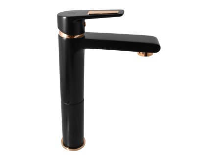 Vodovodná batéria umývadlová, vysoká COLORADO čierna matná/zlato (Rozmer 3/8'')