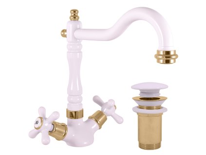 Vodovodná batéria umývadlová s výpusťou click-clack MORAVA RETRO (Rozmer 3/8'')