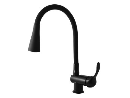 Vodovodná batéria drezová s flexibilným ramienkom so sprchou - čierna matná (Rozmer 3/8'')