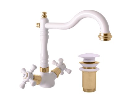 Vodovodná batéria umývadlová s výpusťou click-clack MORAVA RETRO (Rozmer 3/8'')