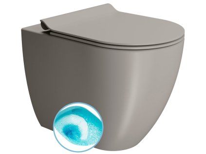 PURA WC misa stojaca, Swirlflush, 36x55cm, spodný/zadný odpad,tortora dual-mat