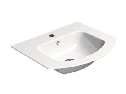 PURA keramické umývadlo Slim oblé 52x44cm, biela ExtraGlaze