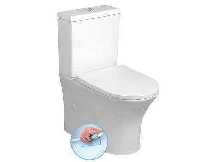 DARIO RIMLESS WC kombi misa s nádržkou, spodný/zadný odpad, biela