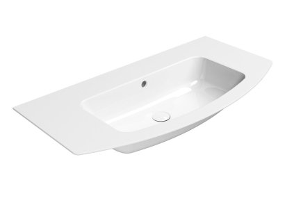 PURA keramické umývadlo Slim oblé 102x52cm, bez otvoru, biela ExtraGlaze