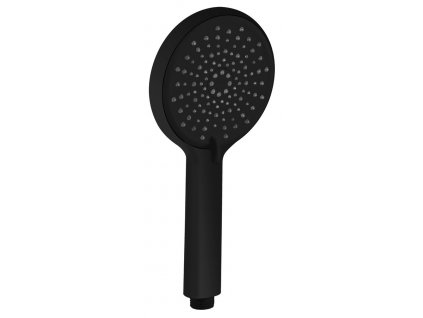 Ručná masážna sprcha, 3 režimy sprchovania + režim oplachovania, silikónové trysky, priemer 120 mm, ABS/čierna mat