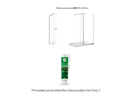 Pevná stena AVEO a AVEO DUE (Varianta Pevná stena - 30 cm)