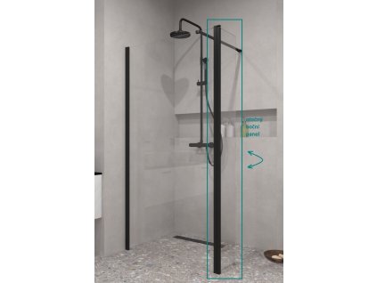 Bočný otočný panel ECO-N BLACK (Varianta Pevná stena - 30 cm)