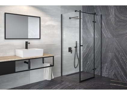 Štvorcový sprchovací kút PIXA BLACK