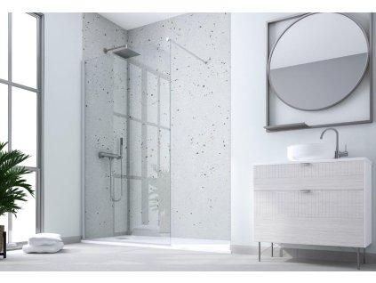 DECO WALK-IN W1 (Varianta Farba rámu - Biela, Rozmer A - 80 cm, Výplň - Acidato bezpečnostné sklo - 6 mm)
