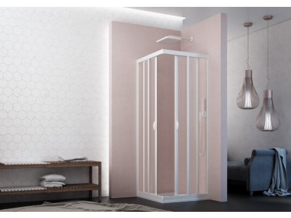 Sprchovací kút VELA (Varianta Farba rámu - Biela, Rozmer A - 100 cm, Rozmer B - 70 cm, Rozmer C - 185 cm, Smer zatvárania - Univerzálna Ľavé / Pravé, Výplň -…)