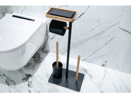 wc kefa drziak papiera kov cierna farba bambus