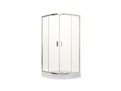 Štvrťkruhový sprchovací kút s vaničkou BILBAO (Varianta Farba rámu - Chróm/Leštený hliník (ALU), Rozmer A - 90 cm, Rozmer B - 90 cm, Smer zatvárania - Univerzálna Ľavé / Pravé, Výplň …)