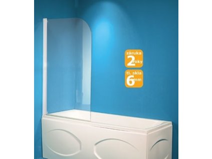 Vaňová zástena LUCCA (Varianta Farba rámu - Biela, Materiál - Hliník, Rozmer A - 76 cm, Rozmer C - 130 cm, Smer zatvárania - Univerzálna Ľavé / Pravé, Výplň -…)