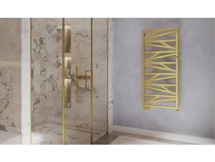 Kúpeľňový radiátor TRICK zlatá farba (Varianta Farba - Zlatá, Odporúčaná vykurovacia tyč (W) - 400 W, Rozmer A - 45 cm, Rozmer C - 120 cm, Skutočný rozmer radiátora (v mm) -…)