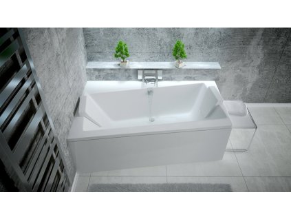 Asymetrická vaňa ASTI (Varianta Nožičky k vani - Bez nožičiek, Rozmer vane - 150 × 90 cm, Spôsob prevedenia - Ľavé)