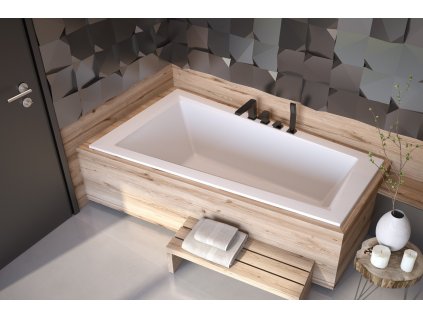 Asymetrická vaňa INTIMA SLIM (Varianta Nožičky k vani - Bez nožičiek, Rozmer vane - 150 × 85 cm, Spôsob prevedenia - Ľavé)