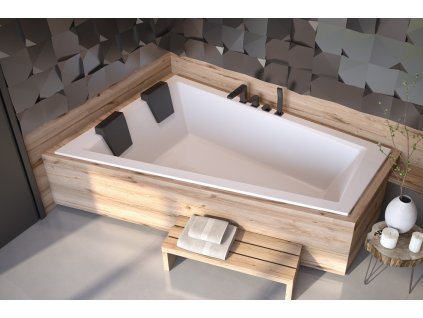 Asymetrická vaňa INTIMA DUO SLIM (Varianta Nožičky k vani - Bez nožičiek, Rozmer vane - 170 × 125 cm, Spôsob prevedenia - Ľavé)