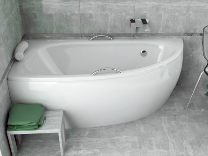 Asymetrická vaňa MILENA (Varianta Nožičky k vani - S nožičkami, Rozmer vane - 150 × 70 cm, Spôsob prevedenia - Ľavé)
