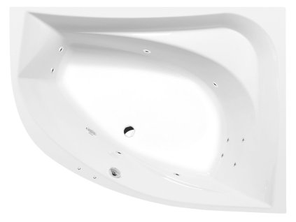 TANYA R hydromasážna vaňa, 160x120x49cm, Active Hydro, chróm