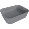 BANERA SQUARE umývadlo na dosku, liaty mramor, 50x36cm, šedá mat