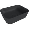 BANERA SQUARE umývadlo na dosku, liaty mramor, 50x36cm, antracit mat