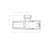 Rohový kuľový ventil 1/2"x3/8“, hranatý, chróm