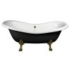 CHARLESTON voľne stojaca vaňa 188x83x69cm, nohy bronz, čierna/biela