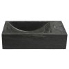 BLOK kamenné umývadlo 40x22cm, batéria vpravo, čierny Antracit