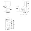 DARIO RIMLESS WC kombi misa s nádržkou, spodný/zadný odpad, biela