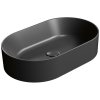 KUBE X keramické umývadlo na dosku, 60x37cm, oválne, čierna mat