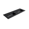 PURA keramické dvojumývadlo Slim 122x46cm, bez otvoru, čierna mat