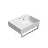 KUBE X keramické umývadlo 60x47cm, s odkladacou plochou vľavo, 3 otvory, biela ExtraGlaze