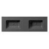 PURA keramické dvojumývadlo Slim 142x46cm, bez otvoru, čierna mat