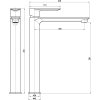 Vodovodná batéria umývadlová, vysoká NIL - metal grey - kartáčovaná