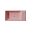 KUBE X keramické umývadlo 50x25cm, brúsená spodná hrana, bez otvoru, pravé/ľavé, blush mat