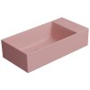 KUBE X keramické umývadlo 50x25cm, brúsená spodná hrana, bez otvoru, pravé/ľavé, blush mat