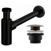 umyvadlovy kovovy sifon s click clack zatkou univerzalny cierna s patinou