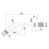 drziak hlavovej sprchy zo steny okruhly dlzka 150 mm