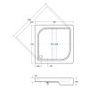 OSKAR štvorcová sprchová vanička (Varianta Rozmer A - 90 cm, Rozmer B - 90 cm)