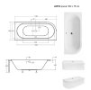 Asymetrická vaňa AVITA (Varianta Nožičky k vani - Bez nožičiek, Rozmer vane - 150 × 75 cm, Spôsob prevedenia - Ľavé)
