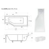 Asymetrická vaňa ESTE (Varianta Nožičky k vani - Bez nožičiek, Rozmer vane - 150 × 75 cm, Spôsob prevedenia - Ľavé)