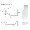 Asymetrická vaňa ESTE (Varianta Nožičky k vani - Bez nožičiek, Rozmer vane - 150 × 75 cm, Spôsob prevedenia - Ľavé)