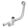 Automatický vaňový sifón s prepadom - chróm, biely (Varianta Farba - Biela)