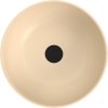 BANERA ROUND umývadlo na dosku, liaty mramor, priemer 39cm, béžová mat