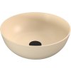BANERA ROUND umývadlo na dosku, liaty mramor, priemer 39cm, béžová mat