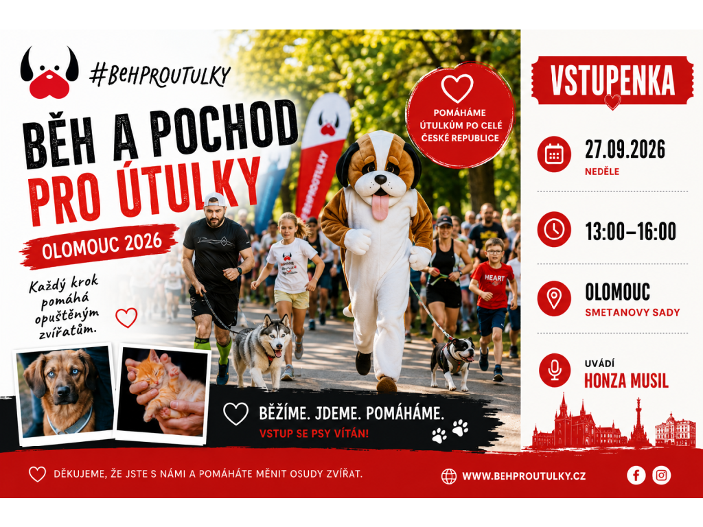 Běh a pochod pro útulky - Olomouc