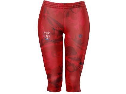 Dámské elastické 3/4 legíny | ČERVENÁ | CFGA (Velikost XXL, Výška postavy 201-210)